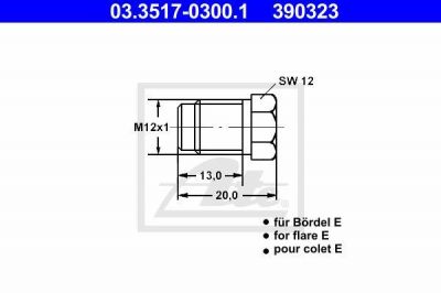 ATE 03.3517-0300.1 резьбовая пробка, главный тормозной цилиндр на RENAULT LAGUNA II (BG0/1_)