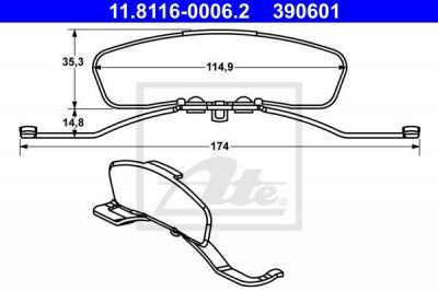 ATE 11.8116-0006.2 пружина, тормозной суппорт на AUDI A3 Sportback (8PA)