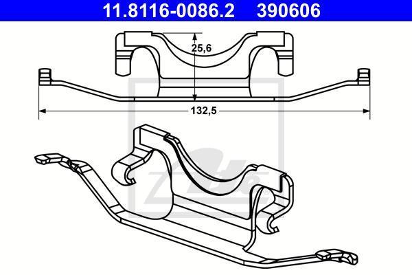 ATE 11.8116-0086.2 пружина, тормозной суппорт на MERCEDES-BENZ S-CLASS (W221)