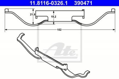 ATE 11.8116-0326.1 Пружина тормозных колодок передних FORD Galaxy I 95-06/VW Sharan I 00-10 (7M3615269A)