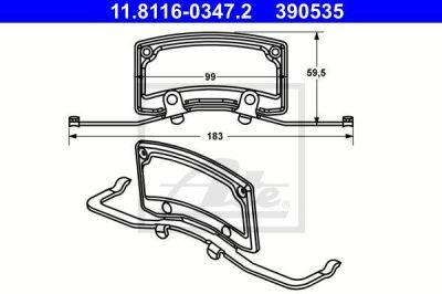 ATE 11.8116-0347.2 Пружинка пер.колодок AUDI A6, A8 2.8-4.2L 2002=>