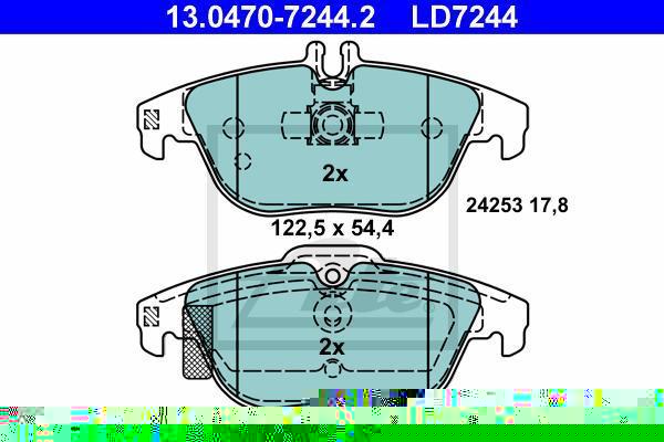 ATE 13-0470-7244-2 Колодки торм.зад. CERAMIC