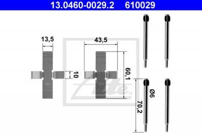 ATE 13.0460-0029.2 комплектующие, колодки дискового тормоза на MERCEDES-BENZ S-CLASS (W126)