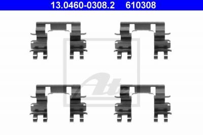 ATE 13.0460-0308.2 комплектующие, колодки дискового тормоза на HONDA CIVIC VI Fastback (MA, MB)