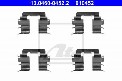 ATE 13.0460-0452.2 комплектующие, колодки дискового тормоза на NISSAN MICRA II (K11)