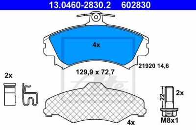 ATE 13.0460-2830.2 Колодки VOLVO S/V40 1.6-2.0L/MITSUBISHI CARISMA 1.6-1.9DI-D 95-06 MR407946