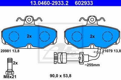 ATE 13.0460-2933.2 комплект тормозных колодок, дисковый тормоз на FORD SCORPIO I (GAE, GGE)