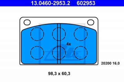 ATE 13.0460-2953.2 комплект тормозных колодок, дисковый тормоз на VOLVO 240 Kombi (P245)