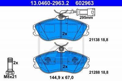 ATE 13.0460-2963.2 комплект тормозных колодок, дисковый тормоз на AUDI 100 (44, 44Q, C3)