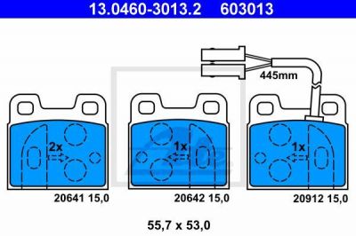 ATE 13.0460-3013.2 комплект тормозных колодок, дисковый тормоз на ALFA ROMEO 75 (162B)