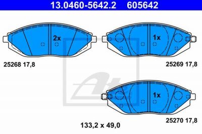 ATE 13.0460-5642.2 комплект тормозных колодок, дисковый тормоз на CHEVROLET SPARK (M300)