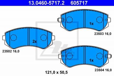 ATE 13.0460-5717.2 комплект тормозных колодок, дисковый тормоз на NISSAN ALMERA I (N15)
