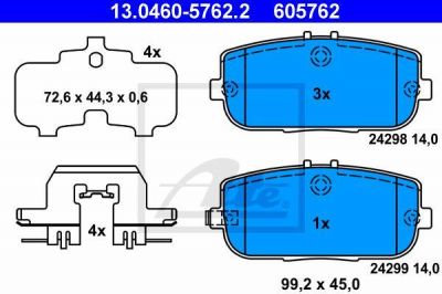 ATE 13.0460-5762.2 комплект тормозных колодок, дисковый тормоз на MAZDA MX-5 III (NC)