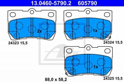 ATE 13.0460-5790.2 Колодки зад. LEXUS GS 300,GS 430 2005=>