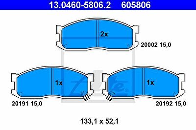 ATE 13.0460-5806.2 комплект тормозных колодок, дисковый тормоз на MAZDA E-SERIE фургон (SR2)