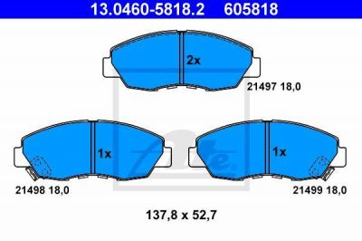 ATE 13.0460-5818.2 Комплект тормозных колодок, диско