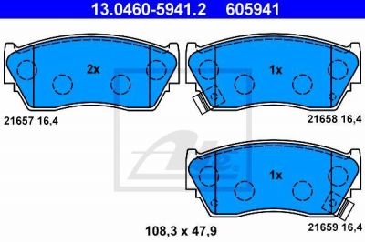 ATE 13.0460-5941.2 комплект тормозных колодок, дисковый тормоз на NISSAN SUNNY III Liftback (N14)