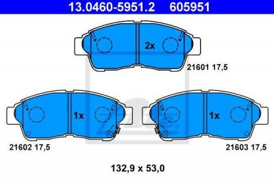 ATE 13.0460-5951.2 Колодки торм.пер. Toyota Carina E, Camry, Corolla, RAV