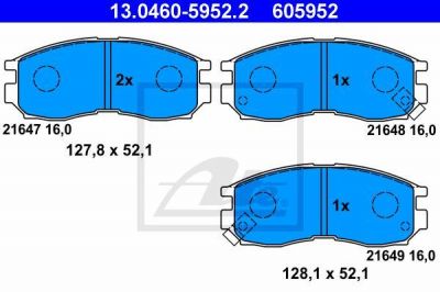 ATE 13.0460-5952.2 Колодки торм.пер. Mitsubishi Colt, Galant, Lancer