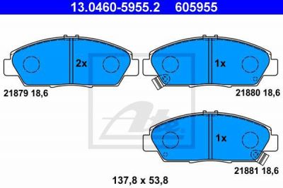 ATE 13.0460-5955.2 комплект тормозных колодок, дисковый тормоз на ROVER 600 (RH)