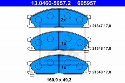 ATE 13.0460-5957.2 комплект тормозных колодок, дисковый тормоз на NISSAN VANETTE автобус (C22)