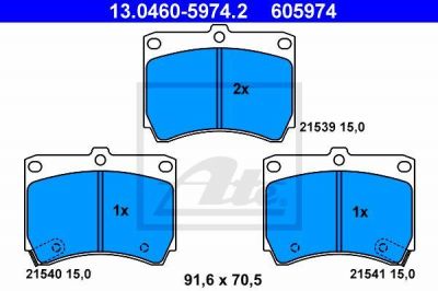 ATE 13.0460-5974.2 комплект тормозных колодок, дисковый тормоз на MAZDA 323 S IV (BG)
