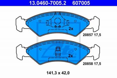 ATE 13.0460-7005.2 комплект тормозных колодок, дисковый тормоз на FORD FIESTA фургон (FVD)
