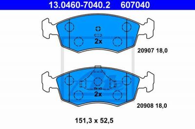 ATE 13.0460-7040.2 комплект тормозных колодок, дисковый тормоз на FORD SCORPIO I (GAE, GGE)