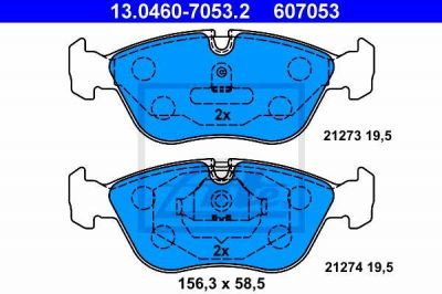 ATE 13.0460-7053.2 Колодки торм.пер. Volvo 850, C70, S70, V70