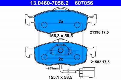 ATE 13.0460-7056.2 комплект тормозных колодок, дисковый тормоз на FORD MONDEO I (GBP)