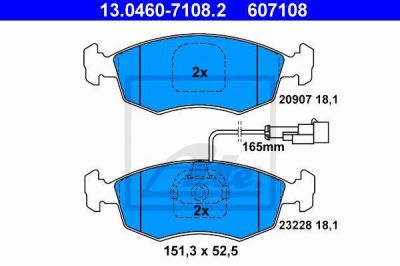 ATE 13.0460-7108.2 комплект тормозных колодок, дисковый тормоз на FIAT PALIO Weekend (178DX)