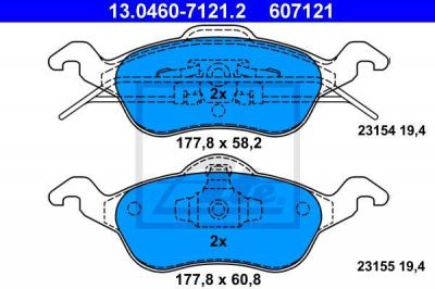 ATE 13.0460-7121.2 Колодки торм.пер. Ford Focus (98-)