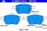 ATE 13.0460-7122.2 Колодки торм.пер. Audi A3, TT, VW Bora, Golf