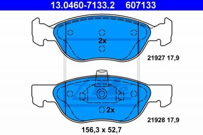 ATE 13.0460-7133.2 комплект тормозных колодок, дисковый тормоз на FIAT PUNTO (188)