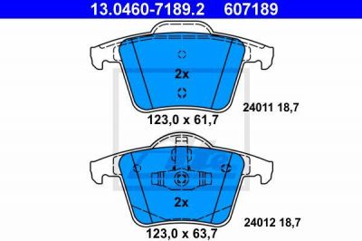 ATE 13.0460-7189.2 Колодки задние VOLVO XC90 all 02-> (30793093)