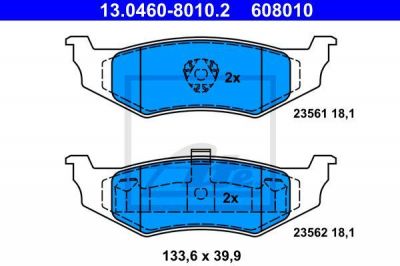 ATE 13.0460-8010.2 комплект тормозных колодок, дисковый тормоз на CHRYSLER STRATUS кабрио (JX)