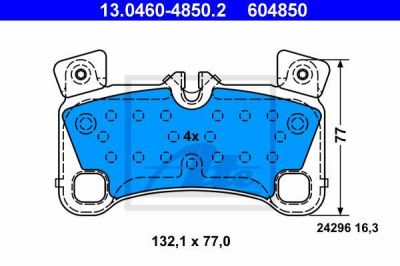 ATE 13.0460.4850.2 КОЛОДКИ ТОРМ AUDI Q7 VW TOUR 2.5-5.0 R 02/10->>