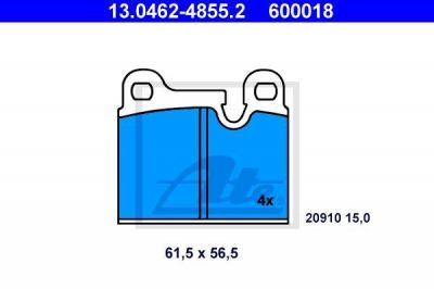 ATE 13.0462-4855.2 комплект тормозных колодок, дисковый тормоз на PORSCHE 911 кабрио