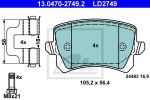ATE 13.0470-2749.2 комплект тормозных колодок, дисковый тормоз на VW PASSAT Variant (3C5)