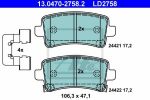 ATE 13.0470-2758.2 комплект тормозных колодок, дисковый тормоз на OPEL INSIGNIA седан