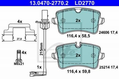 ATE 13.0470-2770.2 комплект тормозных колодок, дисковый тормоз на AUDI A7 Sportback (4GA, 4GF)