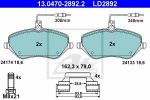 ATE 13.0470-2892.2 комплект тормозных колодок, дисковый тормоз на PEUGEOT 407 SW (6E_)