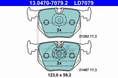 ATE 13.0470.7079.2 КОЛОДКИ ТОРМ 3 E46 7 E38 X3 X5 LAND ROVER RANGE ROVER III LM R 93/06->>