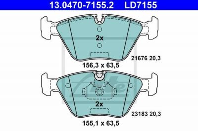 ATE 13.0470.7155.2 КОЛОДКИ ТОРМ 3 E46 X3 Z4 E86 Z4 E85 MG ZT ROVER 75 RX F 96/10->>