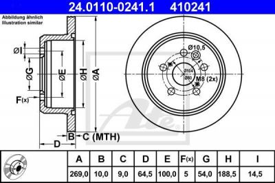 ATE 24.0110-0241.1 тормозной диск на TOYOTA CAMRY (_V2_)