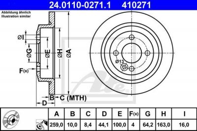 ATE 24.0110-0271.1 тормозной диск на MINI MINI Roadster (R59)