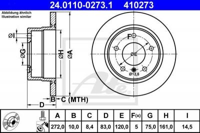 ATE 24.0110-0273.1 тормозной диск на Z3 (E36)