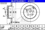 ATE 24.0110-0330.1 Диск торм. зад. Citroen C-Crosser, Mitsubishi Outlander I, I