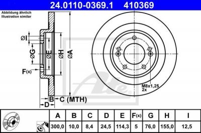 ATE 24.0110-0369.1 тормозной диск на HYUNDAI i40 CW (VF)