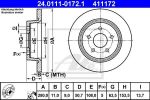 ATE 24.0111-0172.1 тормозной диск на FORD C-MAX II (DXA/CB7, DXA/CEU)